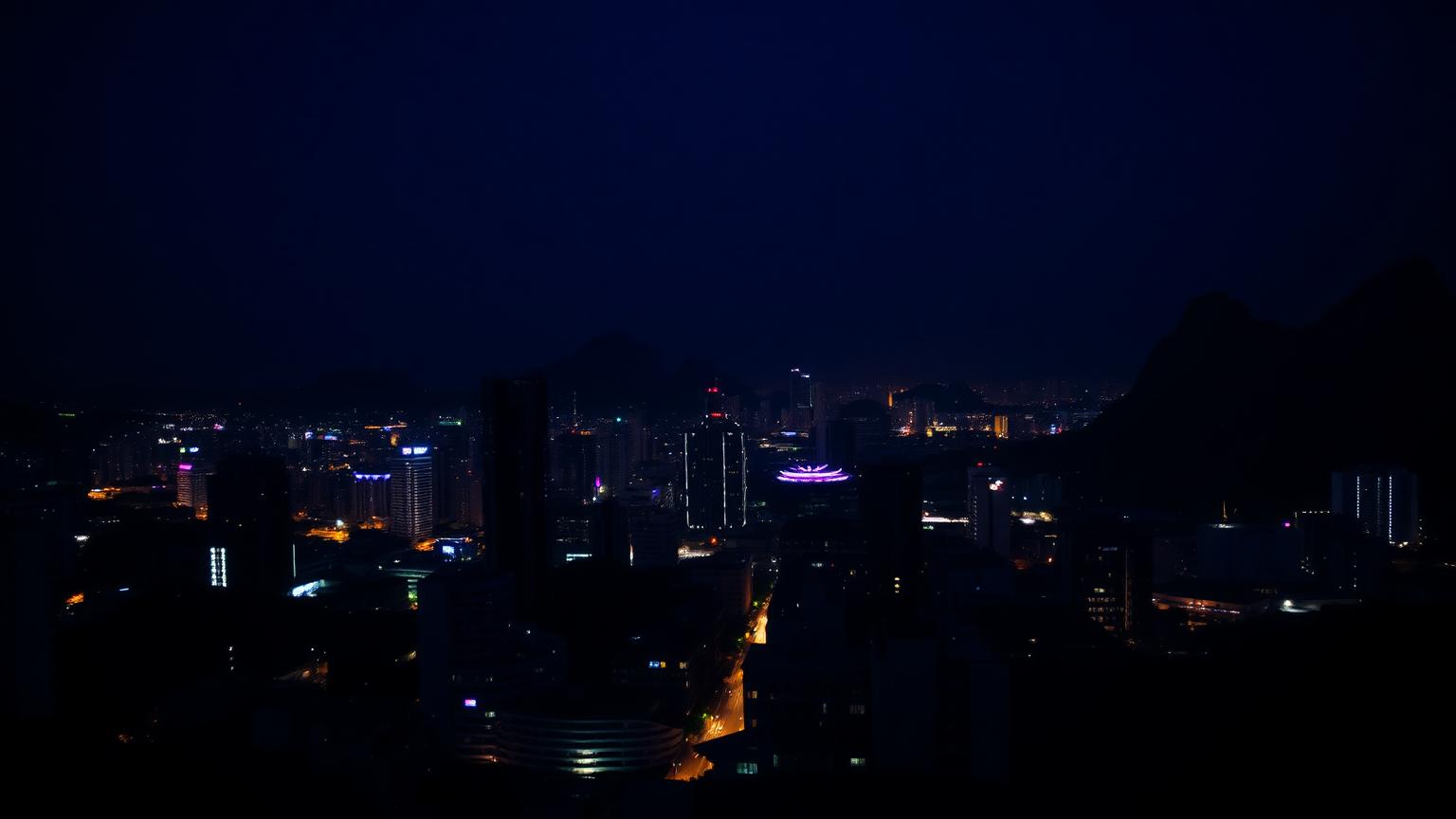 Vista noturna do Rio de Janeiro a partir de um edifício corporativo